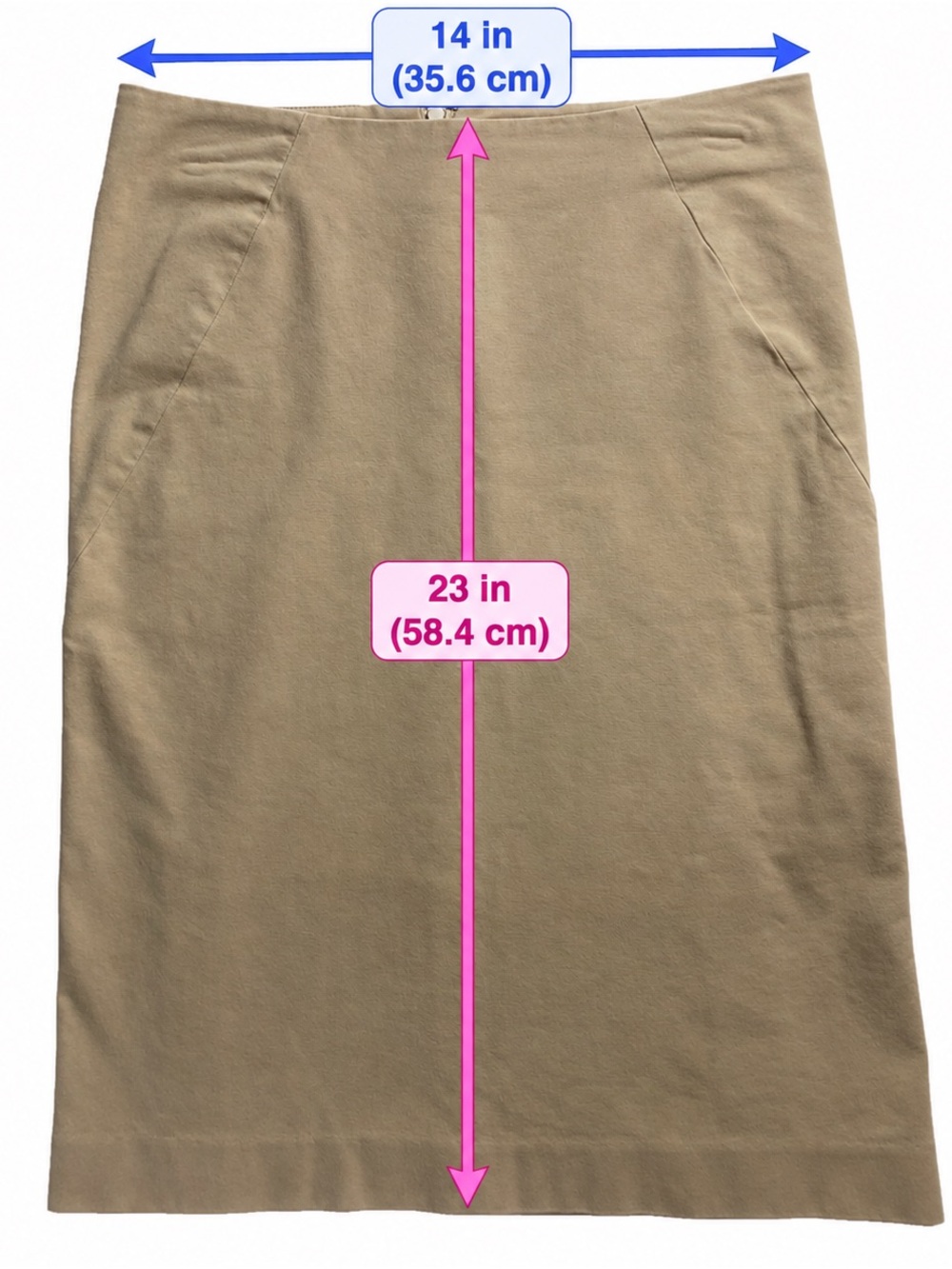 Theory Women’s Beige Khaki Cotton Stretch Pencil Skirt Size 6